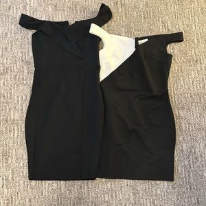 2 off the shoulder mini dresses-new, small